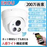 [セール特価]防犯カメラ ドーム型 人感ライト ネット環境不要 AP-EYE-388